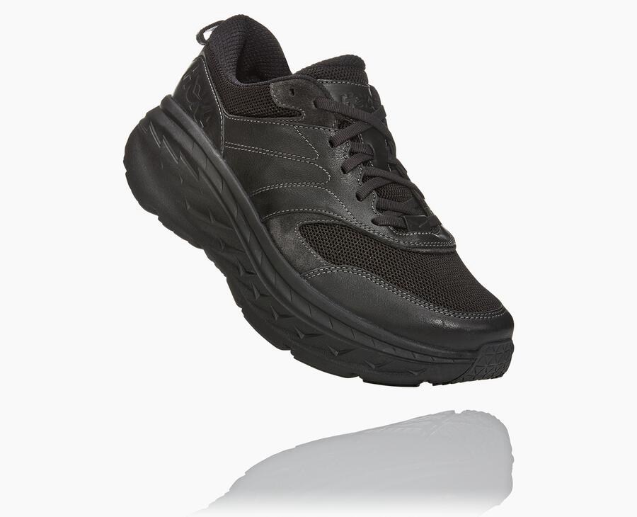 Hoka One One Bondi L - Men Running Shoes - Black,Australia UFO-908564